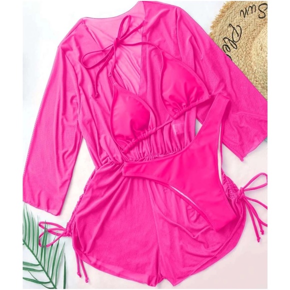 Boho Vibrant String Bikini Thong Romper Cover up set - Picture 9 of 9